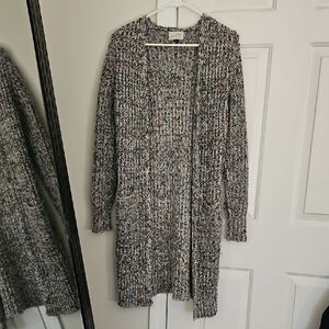 Universal Thread Knit Long Open Multicolor Knit Duster Cardigan Xs